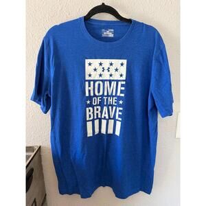 Men's Under Armour Home of the Brave Blue Tshirt size XL loose fit